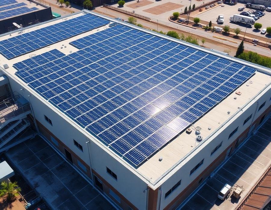 Large commercial solar installation completed by our team